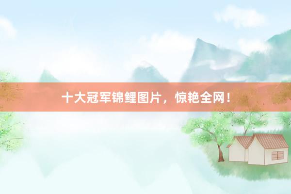 十大冠军锦鲤图片,惊艳全网!